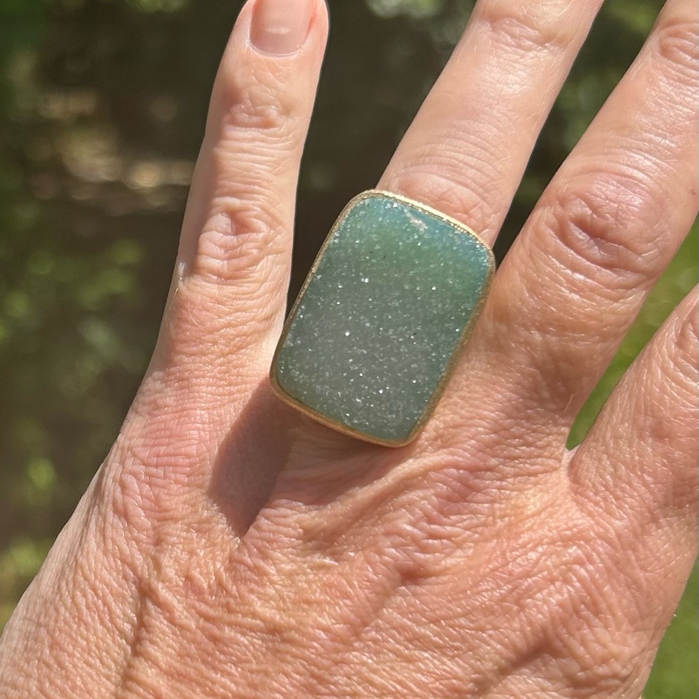 Ralph Lauren Green and Gold Statement Ring